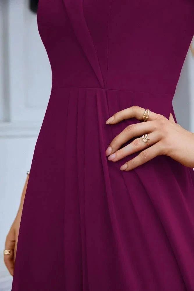 Women's thin strap off the shoulder bridesmaid mopping the floor evening dress 28093 (ZD17015)