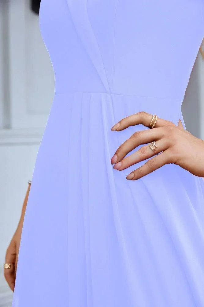Women's thin strap off the shoulder bridesmaid mopping the floor evening dress 28093 (ZD17015)