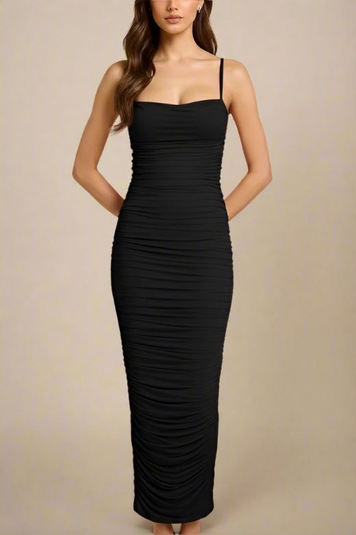 Zoe Bodycon Wrap Maxi Dress - Classic Black