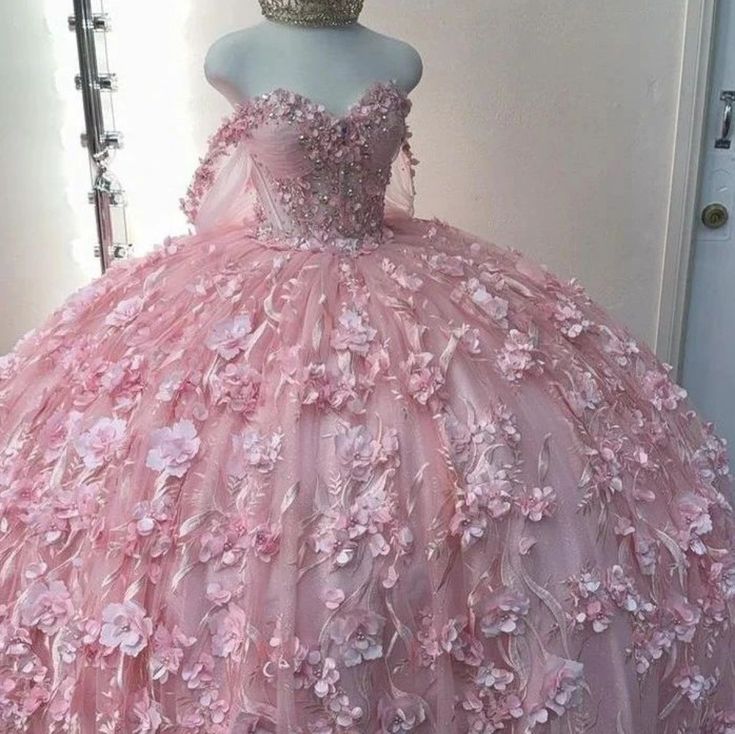 Off the shoulder quinceanera dress for girls birthday party prom dresses sweet 16 dresses pink fg7365 - VelvetHem