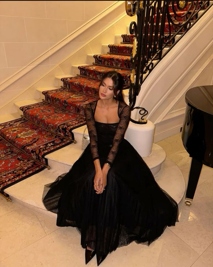 Black Evening Dress Elegant Lace Party Dress fg7313 - View 6 | VelvetHem
