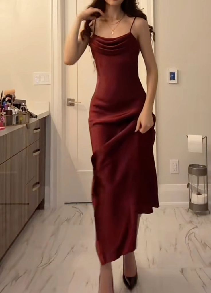 Modest Mermaid Straps Burgundy Prom Dress fg6345 - View 4 | VelvetHem