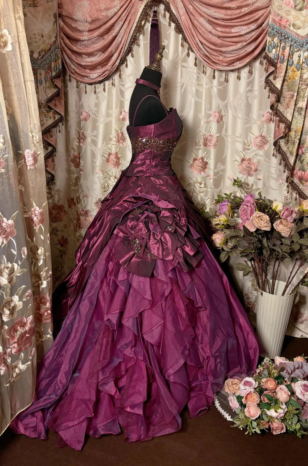 A Line Spaghetti Straps Prom Dresses Long Evening Party Dress fg7359 - View 3 | VelvetHem