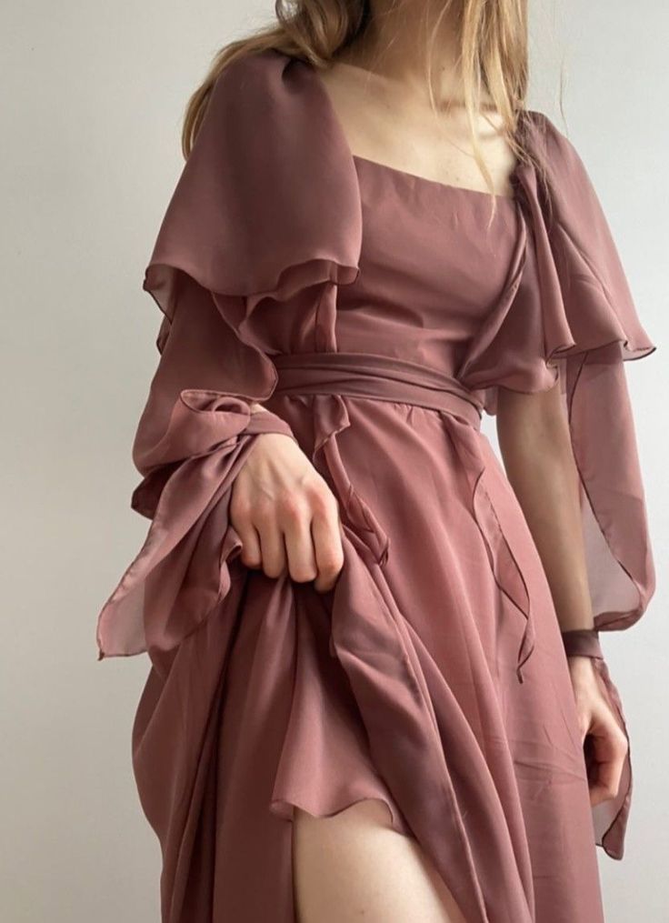 A Line Square Neck Chiffon Long Prom Gown Evening Dress fg7394 - VelvetHem