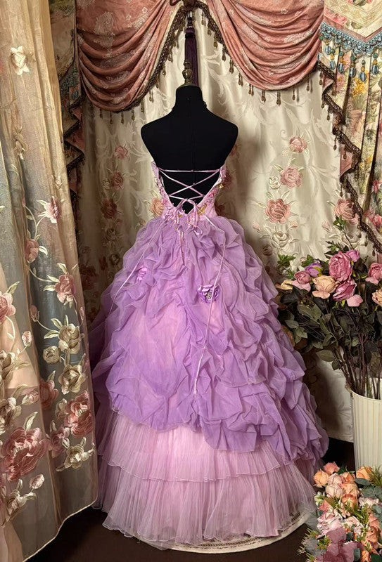 A Line Quinceanera Dress Ball Gown Tulle Sweet 16 Dress fg7232 - View 4 | VelvetHem