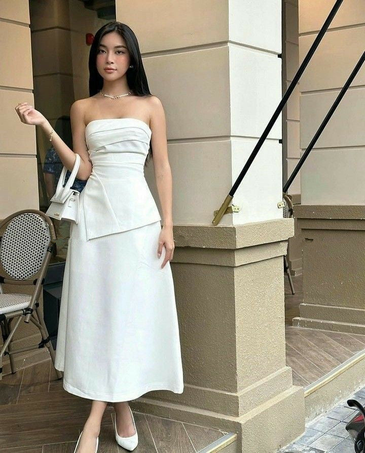 White Strapless Prom Dress, Elegant Evening Party Dress fg7323 - View 2 | VelvetHem