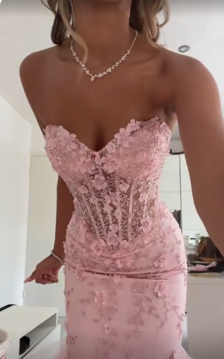 Mermaid Pink Tulle Long Prom Dress, Evening Formal Dress fg7253 - View 3 | VelvetHem