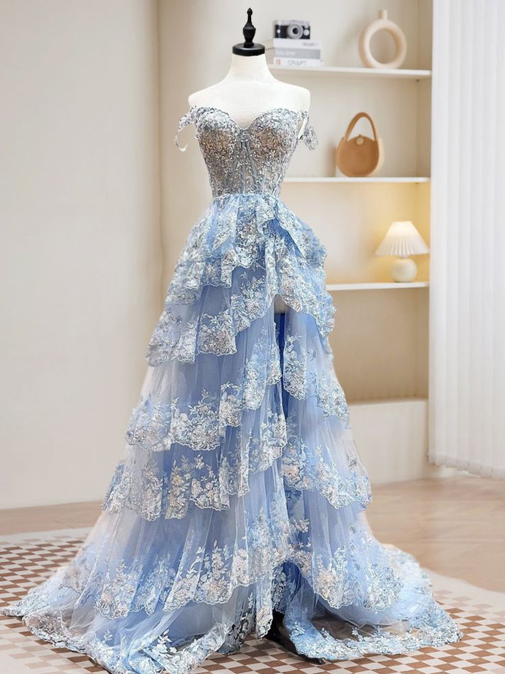 A-Line Tulle Sequin Long Prom Dress, Sequin Long Formal Dress fg6987 - VelvetHem