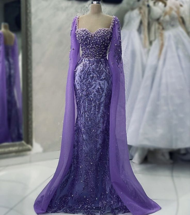 Purple evening dresses for women glittering ball gowns fg7066 - VelvetHem