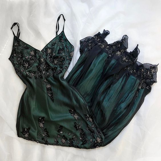 Sparkly Spaghetti Straps Green/Navy Long Prom Dress fg7144 - VelvetHem