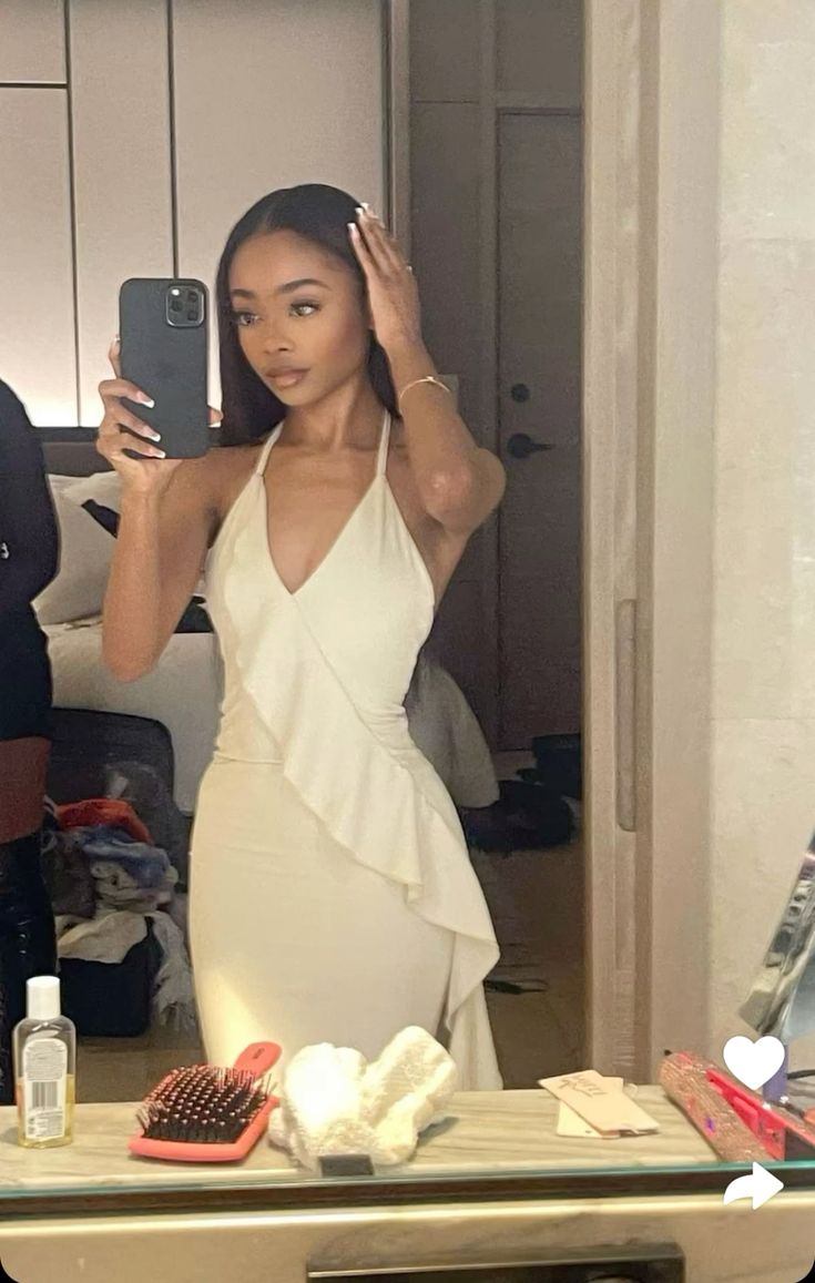 White Long Prom Dresses Unique Formal Gowns for Black Girls fg7011 - VelvetHem