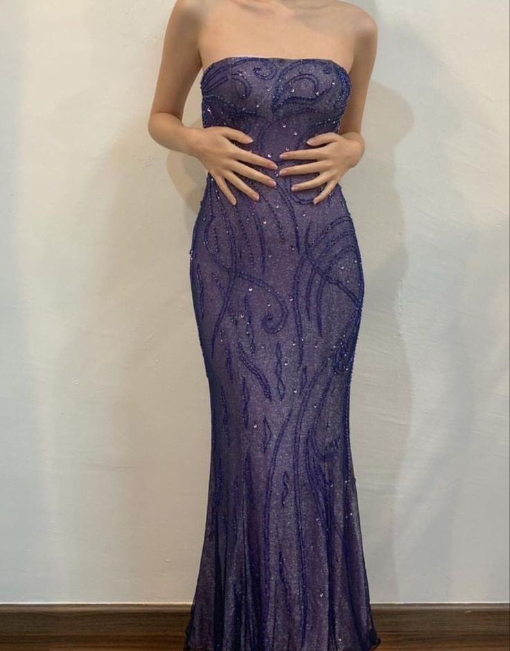 Strapless Mermaid Vintage Party Dress Long Evening Gown fg7158 - VelvetHem