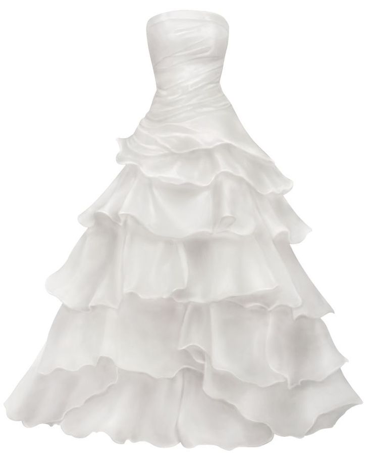 Strapless A Line Ruffle Long Prom Dress Layered Wedding Dress fg7185 - VelvetHem