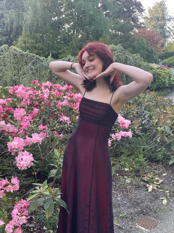 Vintage A line Straps Burgundy Long Prom Dress fg7020 - VelvetHem