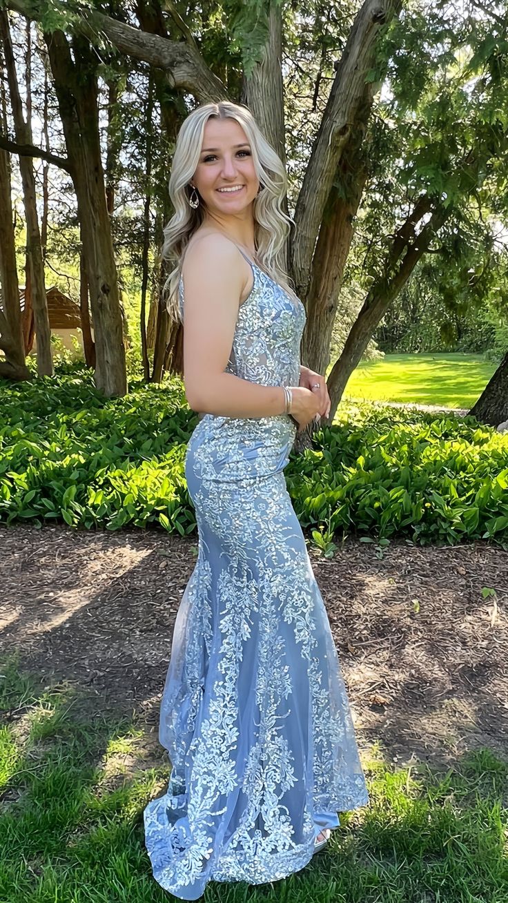 Mermaid Applique Long Formal Prom Dresses fg6978 - VelvetHem