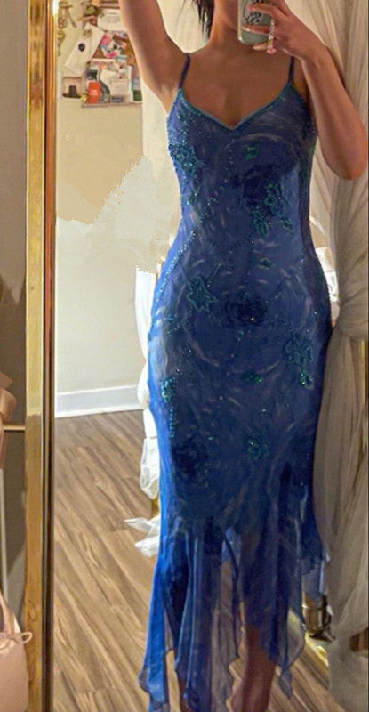 Charming Vintage asymmetrical dress Sexy Sleeveless Prom Dress Formal Gown fg7155 - View 2 | VelvetHem