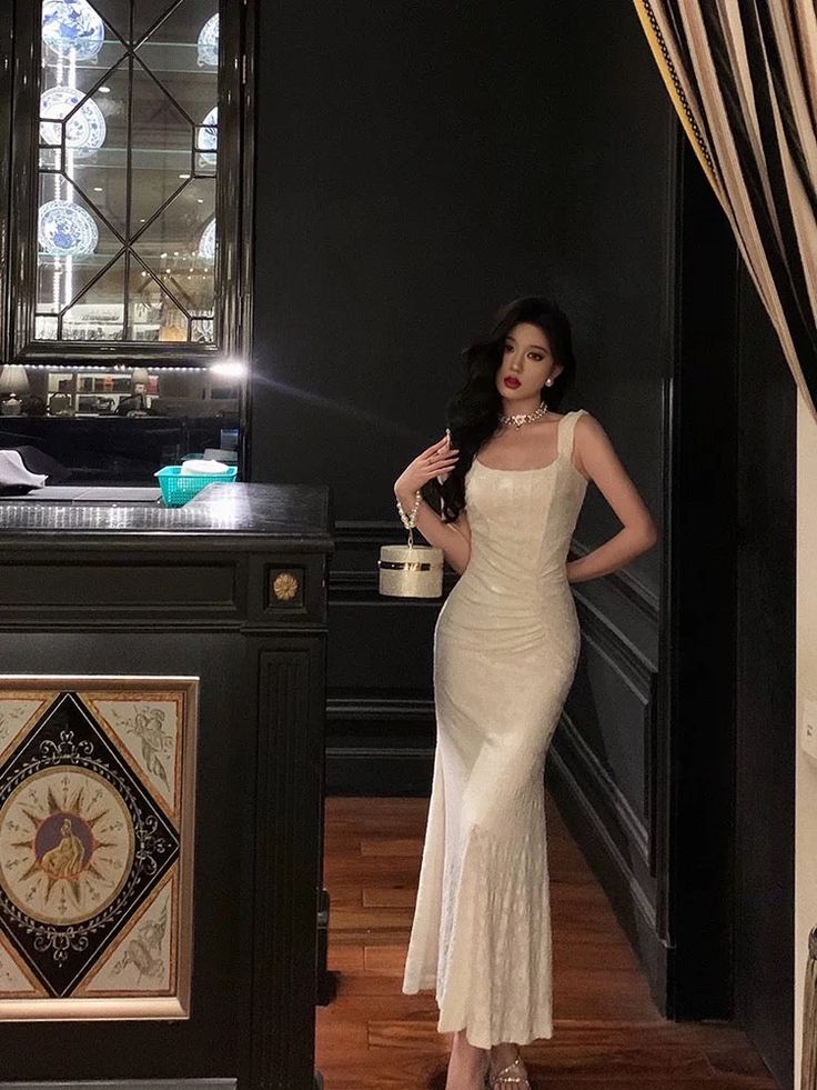 Sexy Mermaid Straps White Lace Prom Dresses Birthday Outfits fg7028 - View 3 | VelvetHem