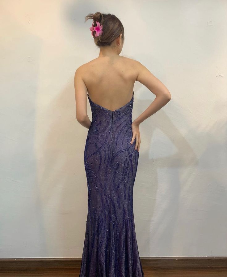 Strapless Mermaid Vintage Party Dress Long Evening Gown fg7158 - View 2 | VelvetHem
