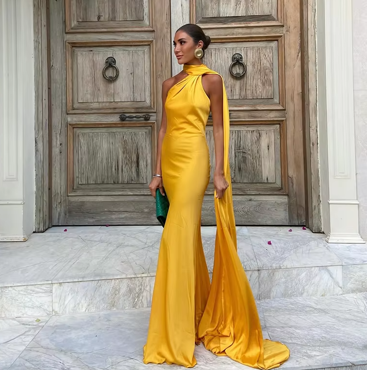 Casual Dresses Women Backless Sexy Satin Ribbon Sleeveless Elegant Lady Party Gown Long Evening Prom Dresses fg6815 - View 4 | VelvetHem