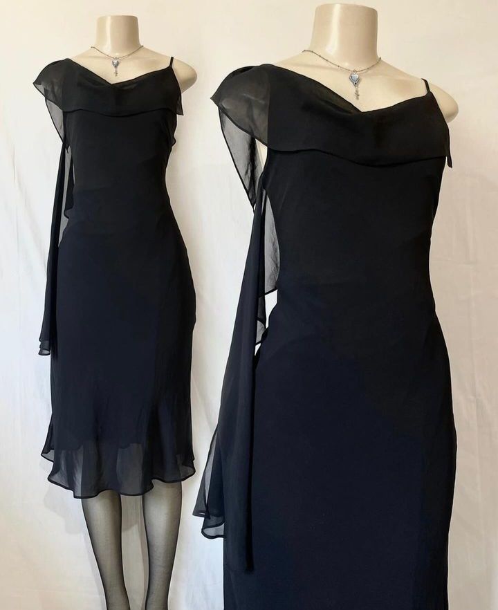 Black Chiffon Prom Dress Party Dress New Formal Dress fg7056 - VelvetHem