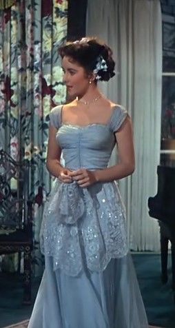 Vintage A Line Blue Long Prom Dresses Party Evening Dress fg7200 - View 4 | VelvetHem