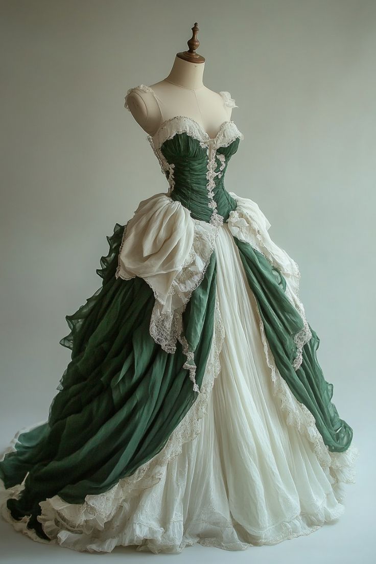 Victorian Gothic Evening Dress Ruched Lace Up Corset Ball Gown fg7234 - View 2 | VelvetHem
