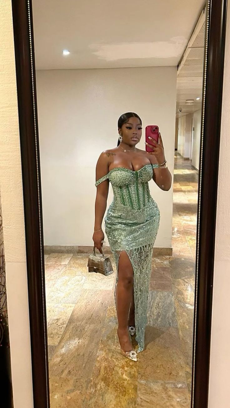 Off The Shoulder Long Prom Dresses Mermaid Evening Dress With Split fg7081 - View 2 | VelvetHem