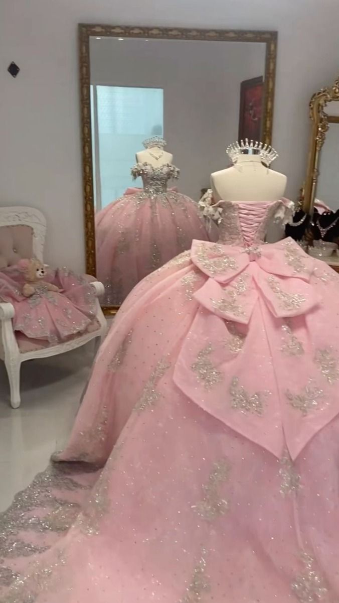 Pink A Line Princess Quinceanera Dress Ball Gown, Sweet 16 Dresses fg7174 - VelvetHem