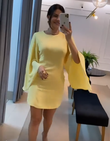 Yellow Long Sleeves Simple Short Formal Dress fg6208 - VelvetHem
