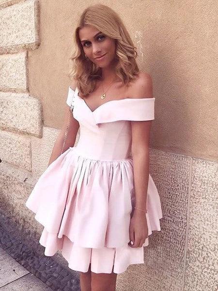 Tiered Homecoming Dress With Ruffles SYH78 by vivymakudress