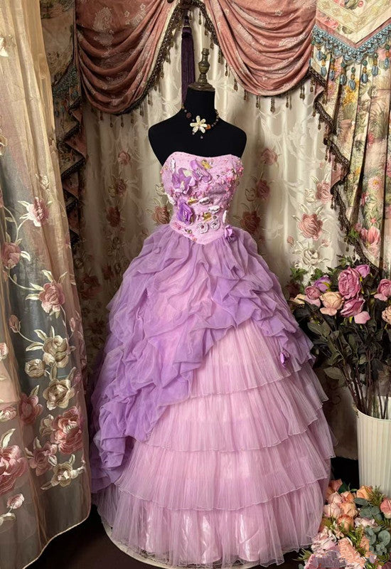 A Line Quinceanera Dress Ball Gown Tulle Sweet 16 Dress fg7232 - View 2 | VelvetHem