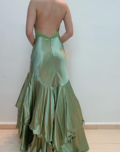Green Vintage Beaded Long Formal Gown Evening Dress fg6745 - View 2 | VelvetHem