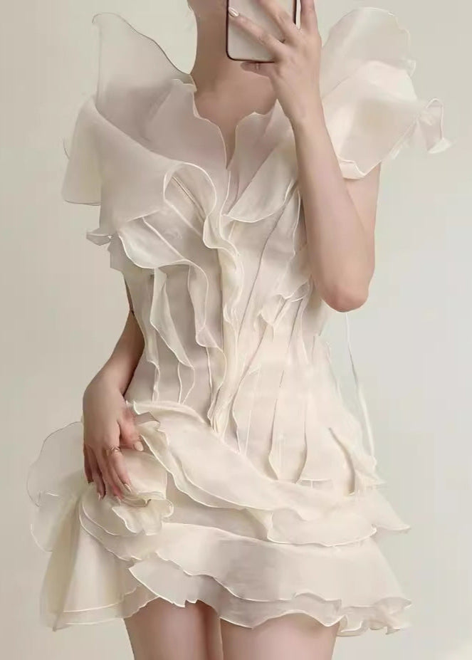 Aurelia Ruffled Organza Mini Dress