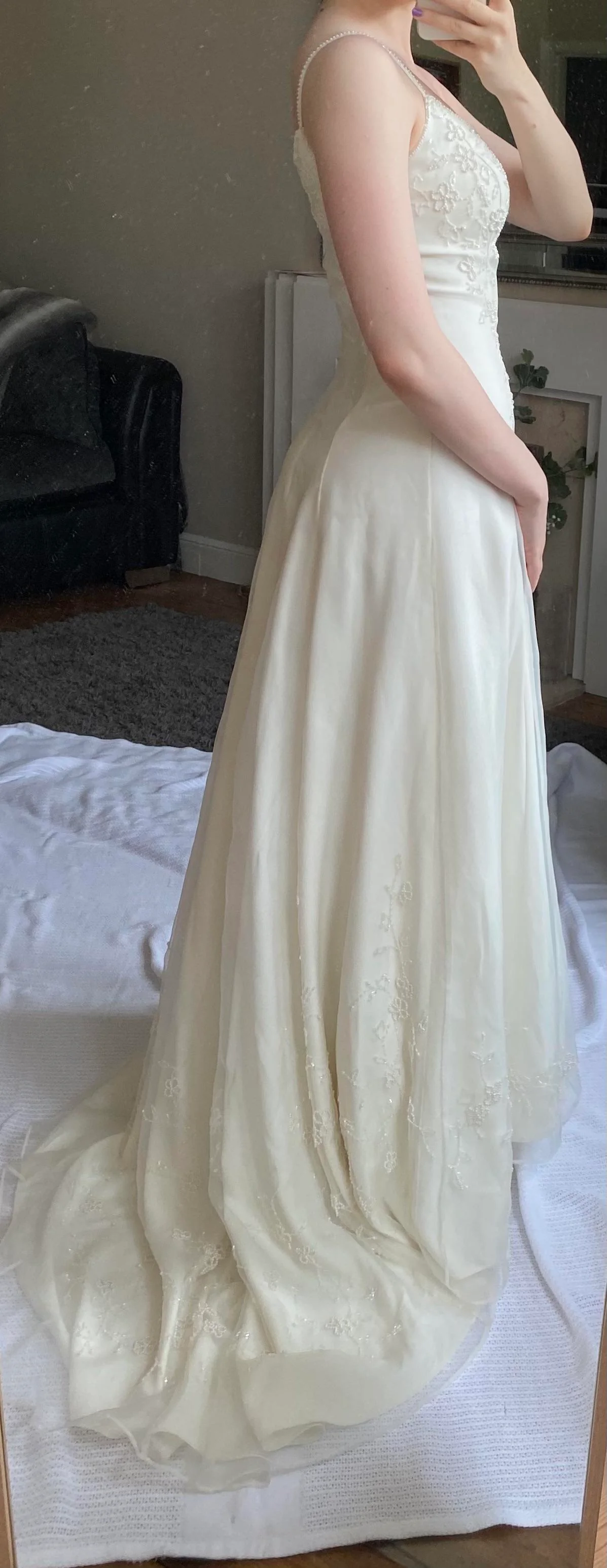Ivory Straps Long Party Dress Evening Gowns fg6618 - View 4 | VelvetHem