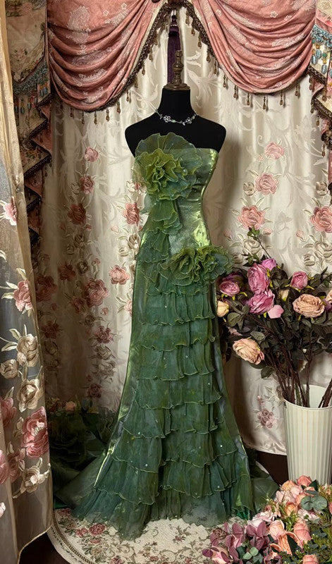 Green Strapless Long Prom Dress,Long Evening Gowns fg7146 - VelvetHem