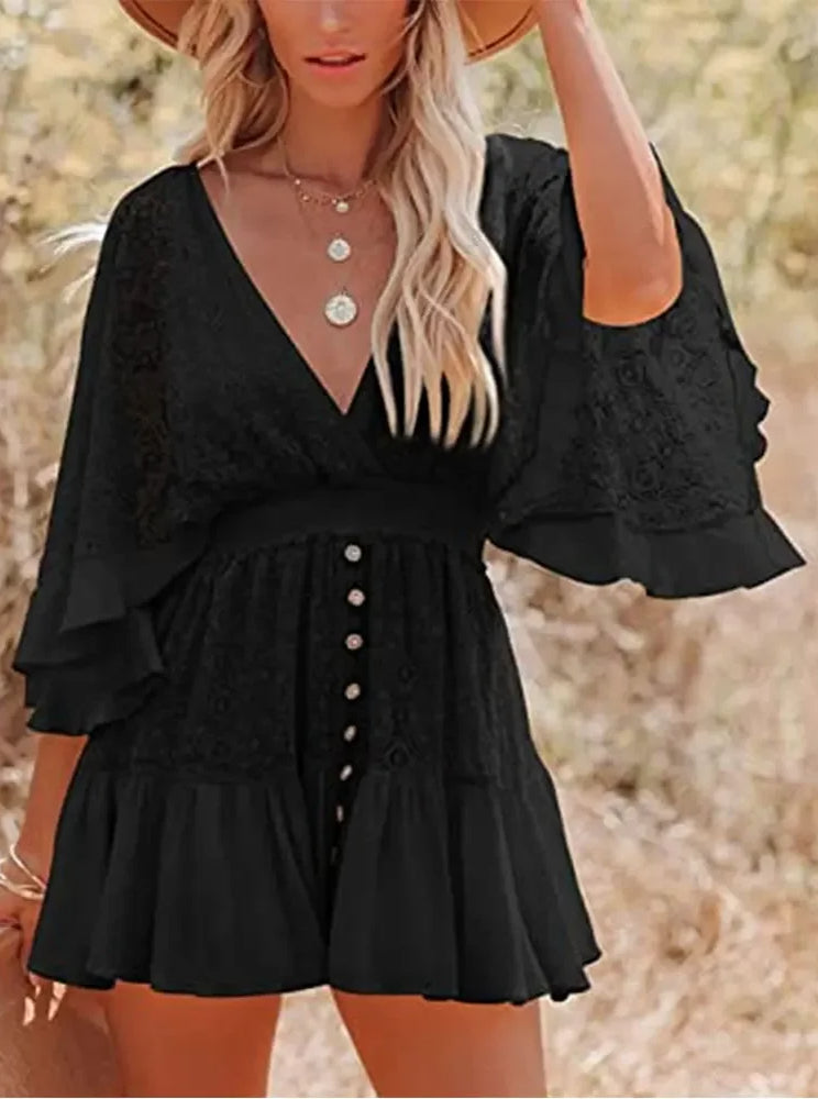 Lace V Neck Modern Dress for Modern Casual Wear Boutique Fashion Style