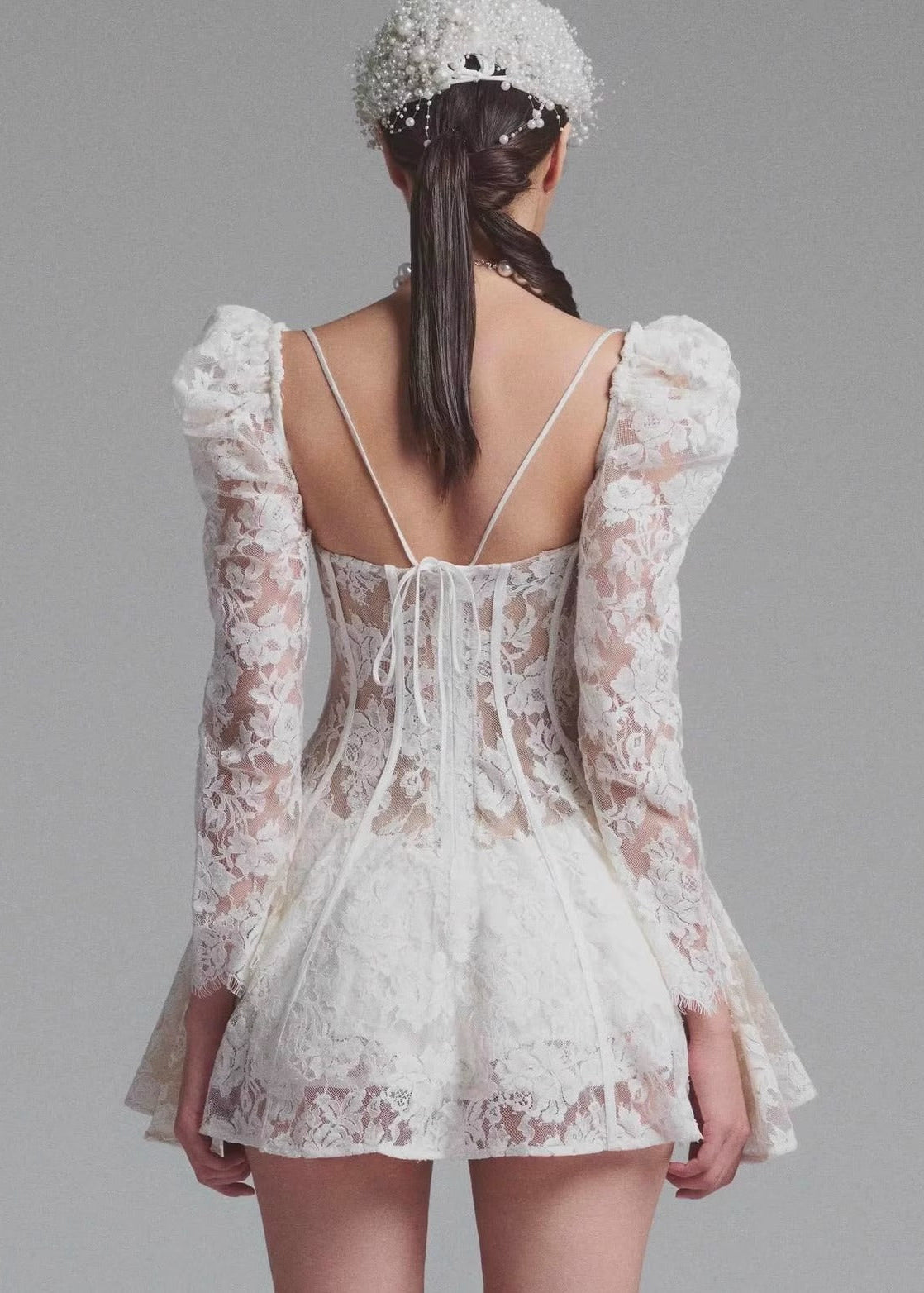 Juliette Sheer Lace Corset Mini Dress