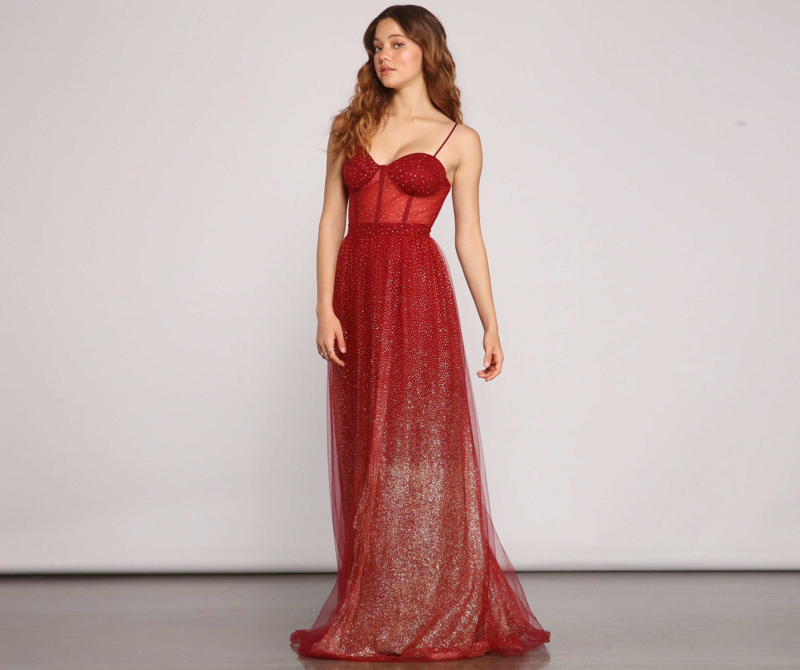 Cressida Formal Glitter A Line Dress