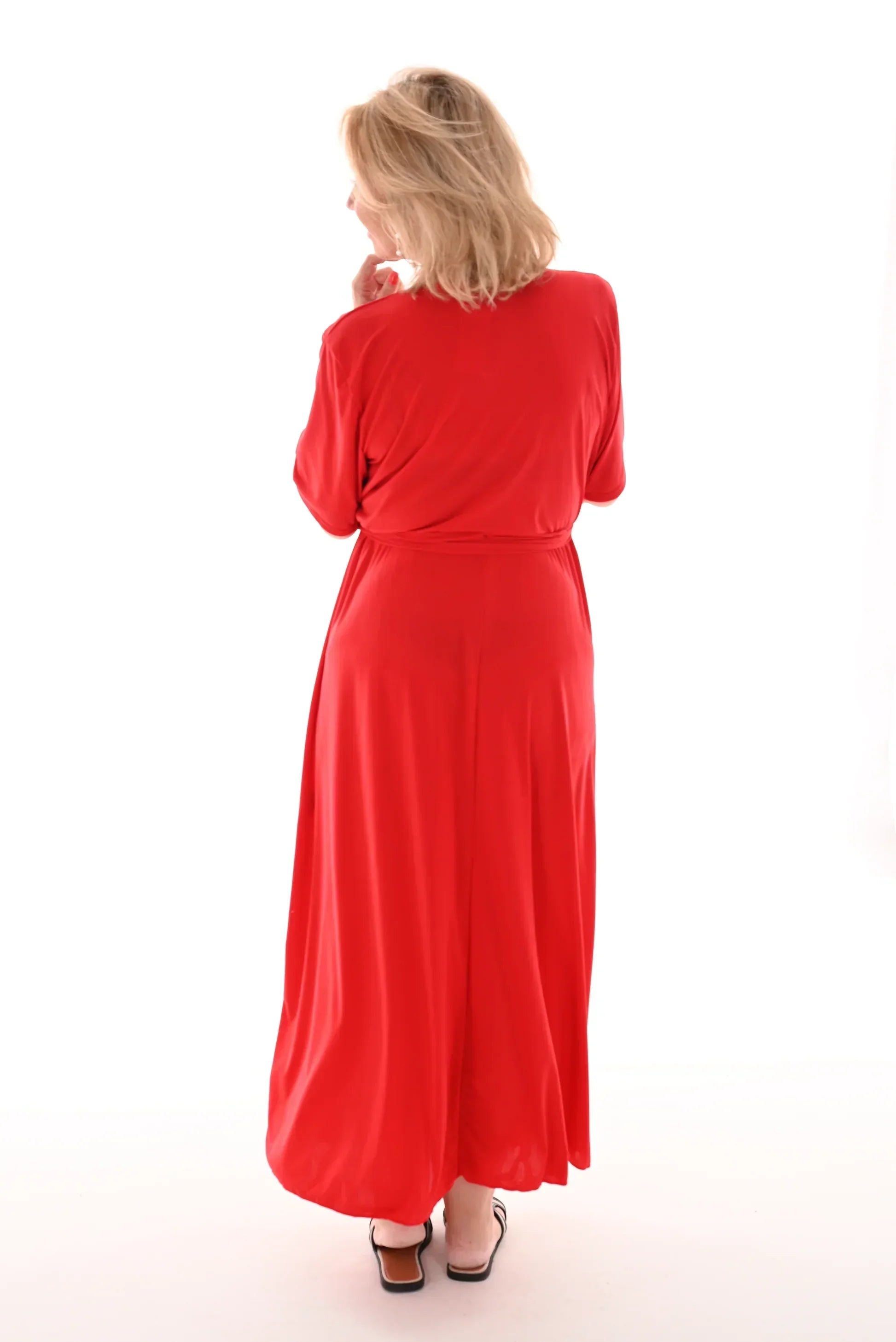 Leila Minimalist Maxi Dress Travel with Belt Designer Edit
