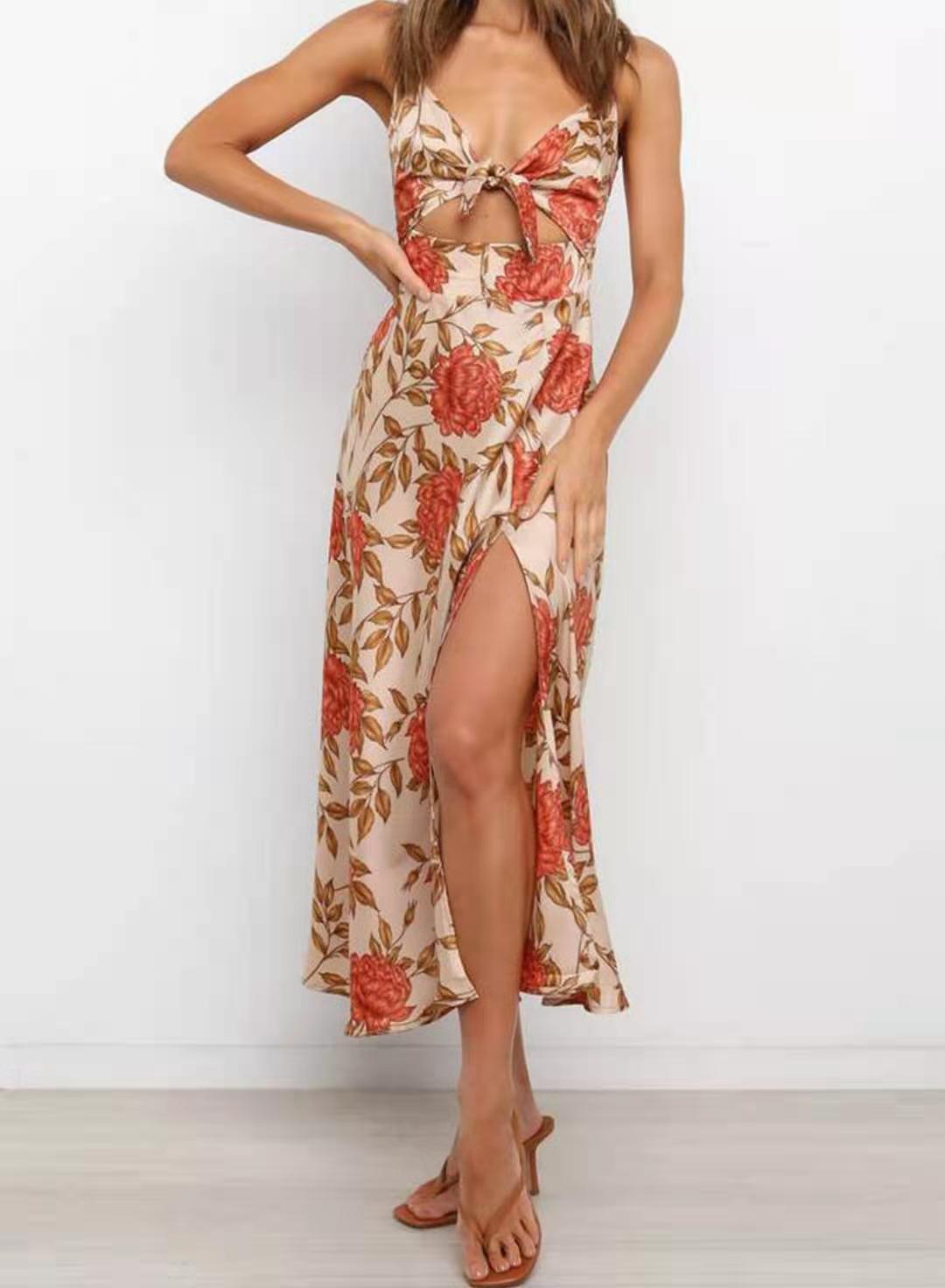 Natalie Boutique Midi Dress with Bow Neckline Elevated Occasion Wear