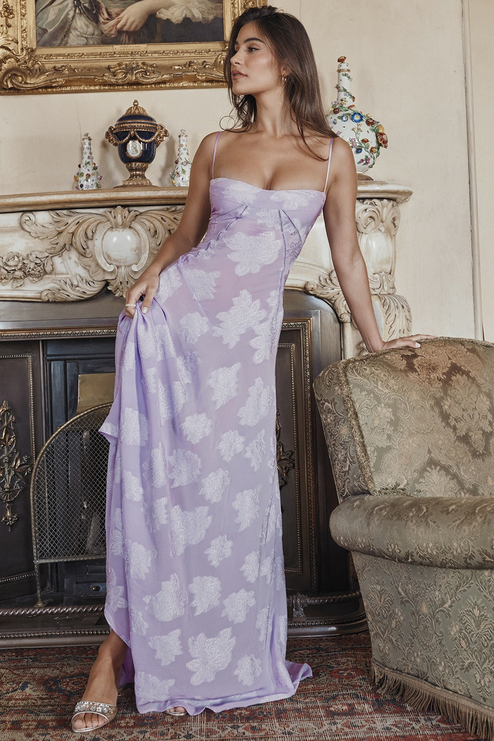 Lace Tie - Strap Romantic Maxi Dress