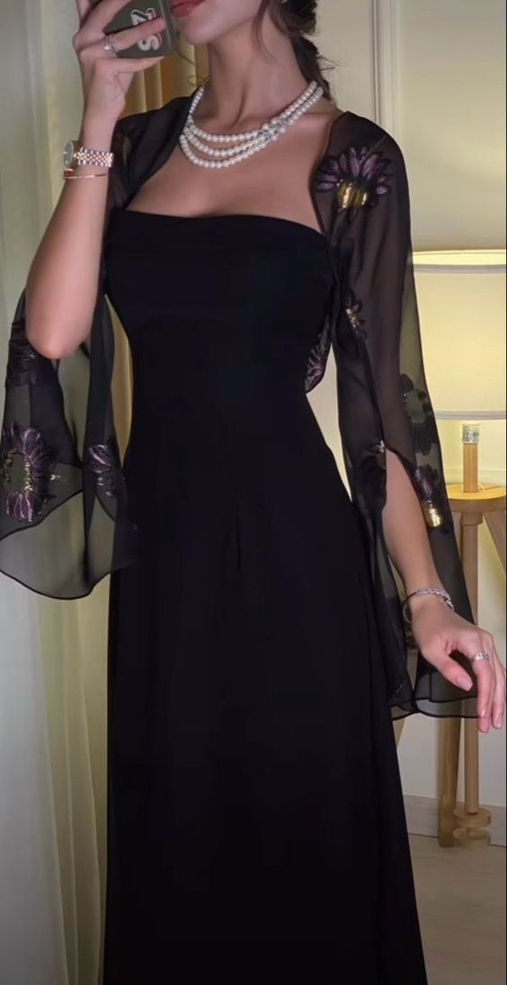 Elegant A Line Black Strapless Long Prom Dress Formal Evening Dress Y7610 - VelvetHem