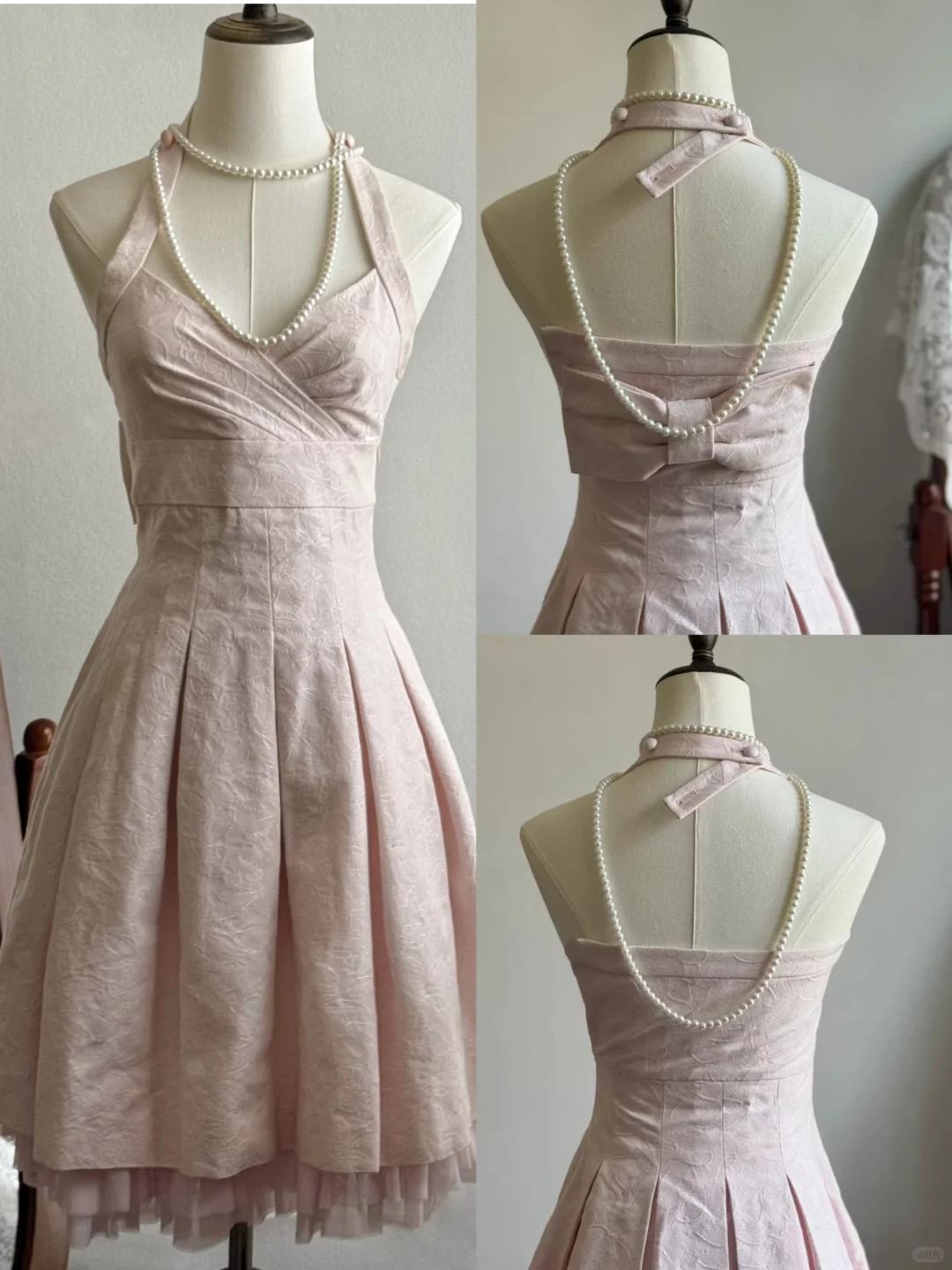 Pretty Pink Halter V Neck Satin Birthday Outfits Short Homecoming Dress