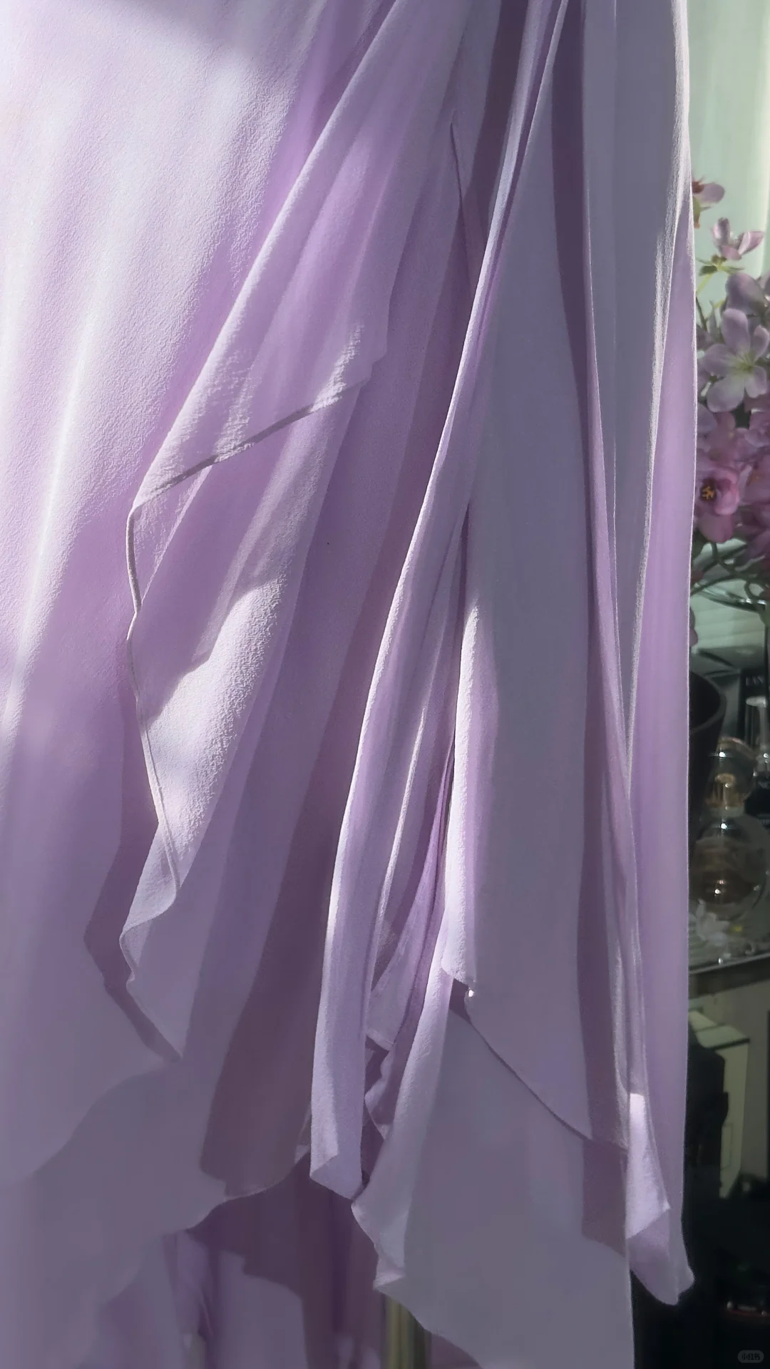 Classy V Neck Lilac Chiffon Long Prom Dress Party Dress - View 4 | VelvetHem