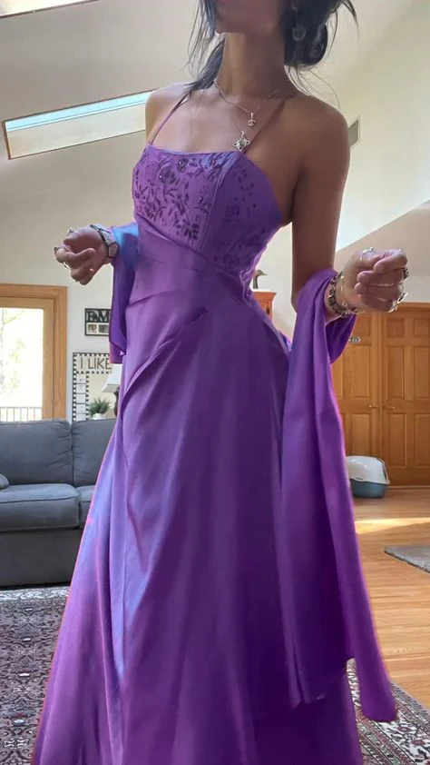 Gorgeous Pink A Line Beaded Prom Dress Long Evening Gown fg7156 - View 9 | VelvetHem