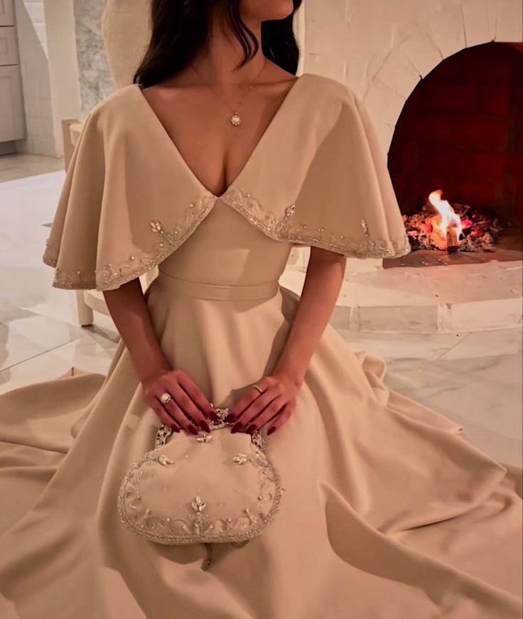 Elegant A line Prom Dress,Ivory Evening Dress Formal Prom Gown fg7282 - View 6 | VelvetHem