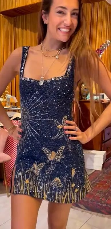 Gorgeous Sequin Beaded Sheath 7th Grade Homecoming Dress Navy Blue Short Birthday Outfits Cocktail Dress