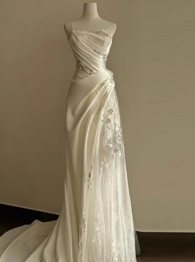 A Line White Birthday Party Dress Lace Wedding Dress fg7279 - View 2 | VelvetHem