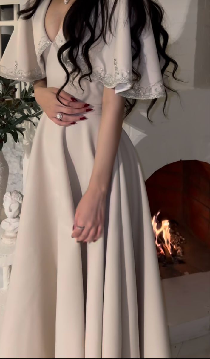 Elegant A line Prom Dress,Ivory Evening Dress Formal Prom Gown fg7282 - View 4 | VelvetHem