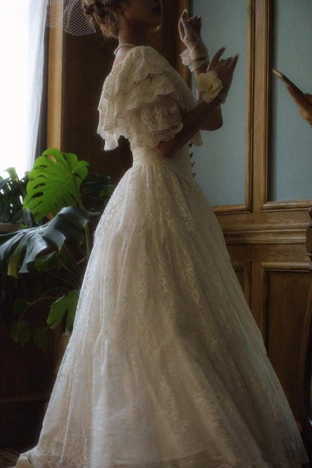 A Line Off Shoulder Wedding Dress Lace Princess Dress fg7295 - View 2 | VelvetHem